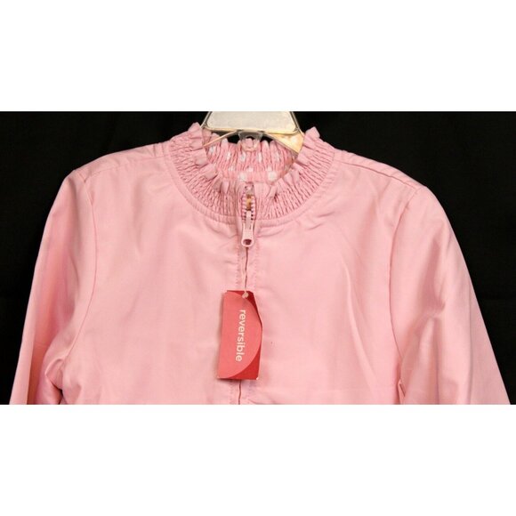 2008 Gymboree Ice Cream Social Easter Jacket sz 8 Reversible Ruffle Polka Dot - Picture 2 of 10